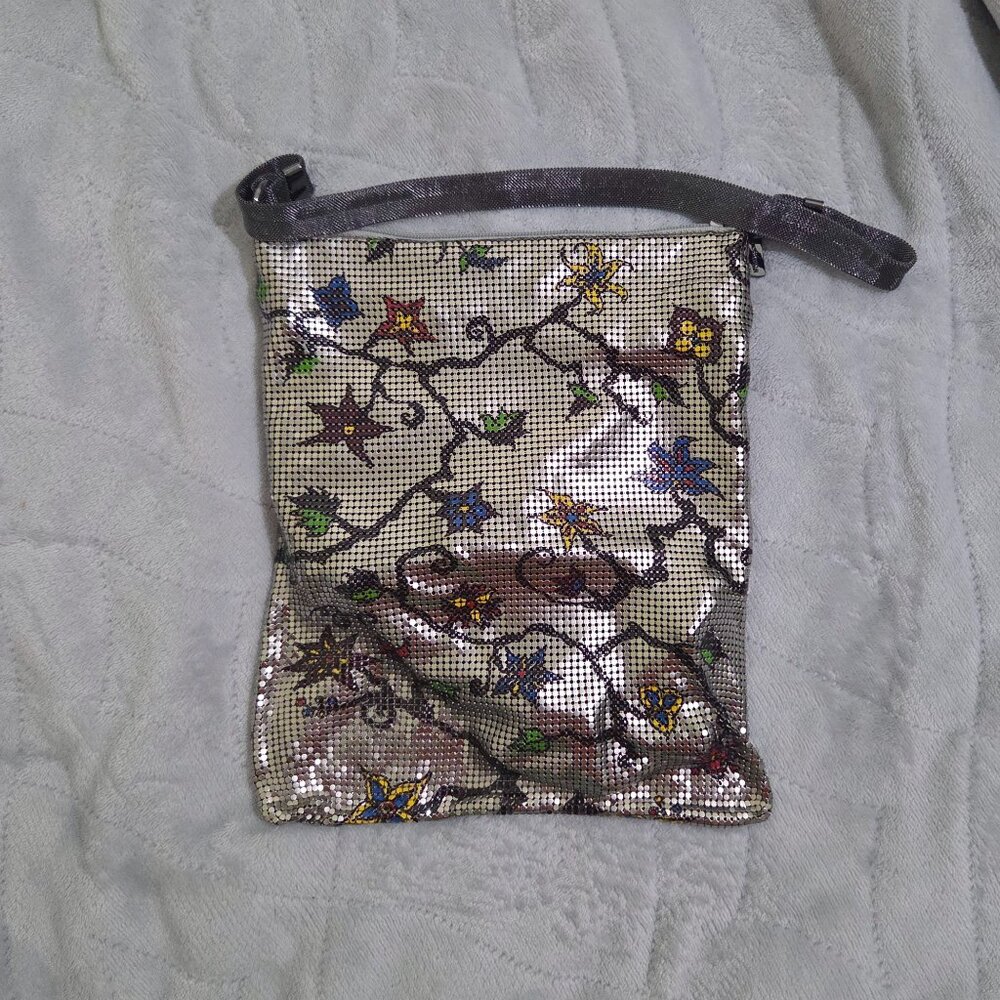 Whiting & Davis Floral Mesh Handbag